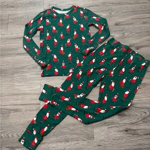 🎄 GAP Kids Santa Print Organic Cotton Pajama Set – Size 8